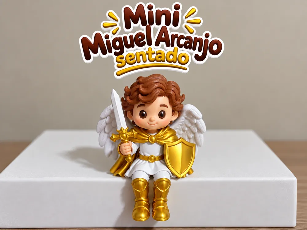 Mini Arcanjo Miguel Sentado