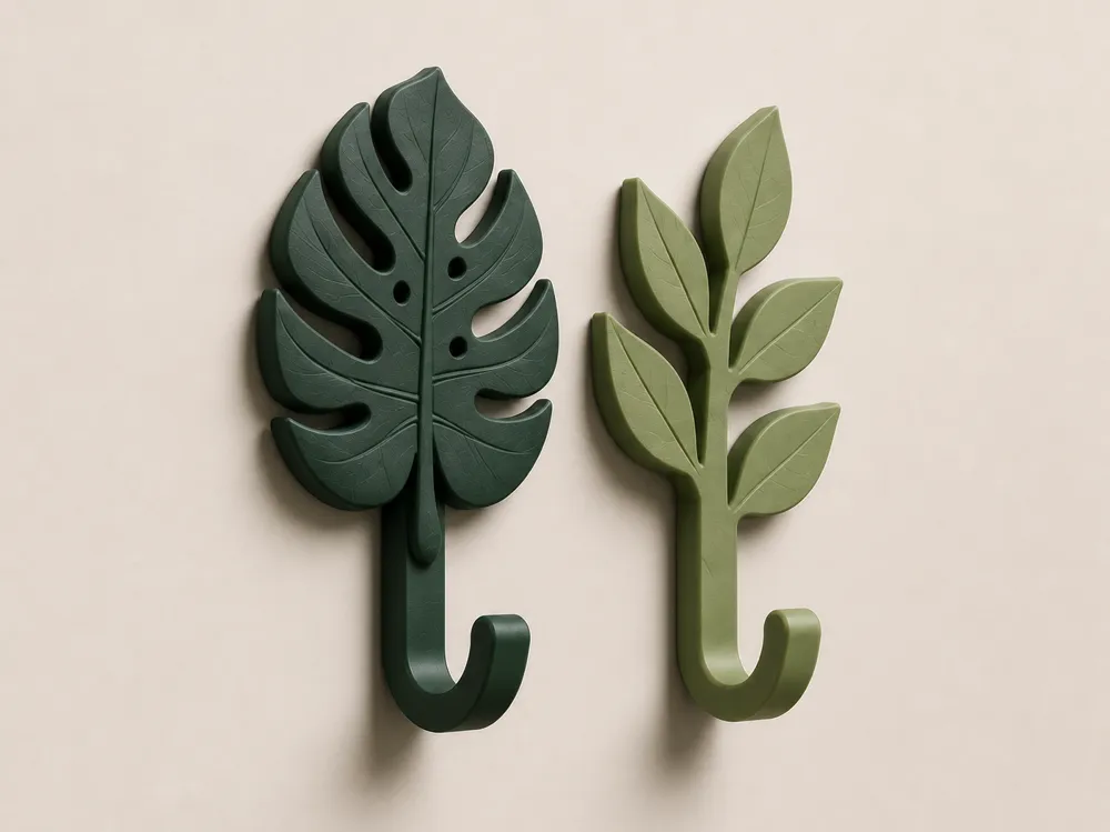 Conjunto de Ganchos de Parede Folha Botânica Suporte de Toalha Natureza